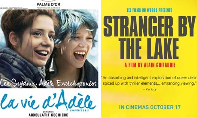 پوستر فیلم های غریبه کنار دریاچه و آبی گرمترین رنگ است بهترین فیلم های کایه دو سینما